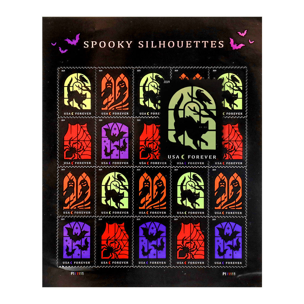 2019 US Spooky Silhouettes Forever Stamps
