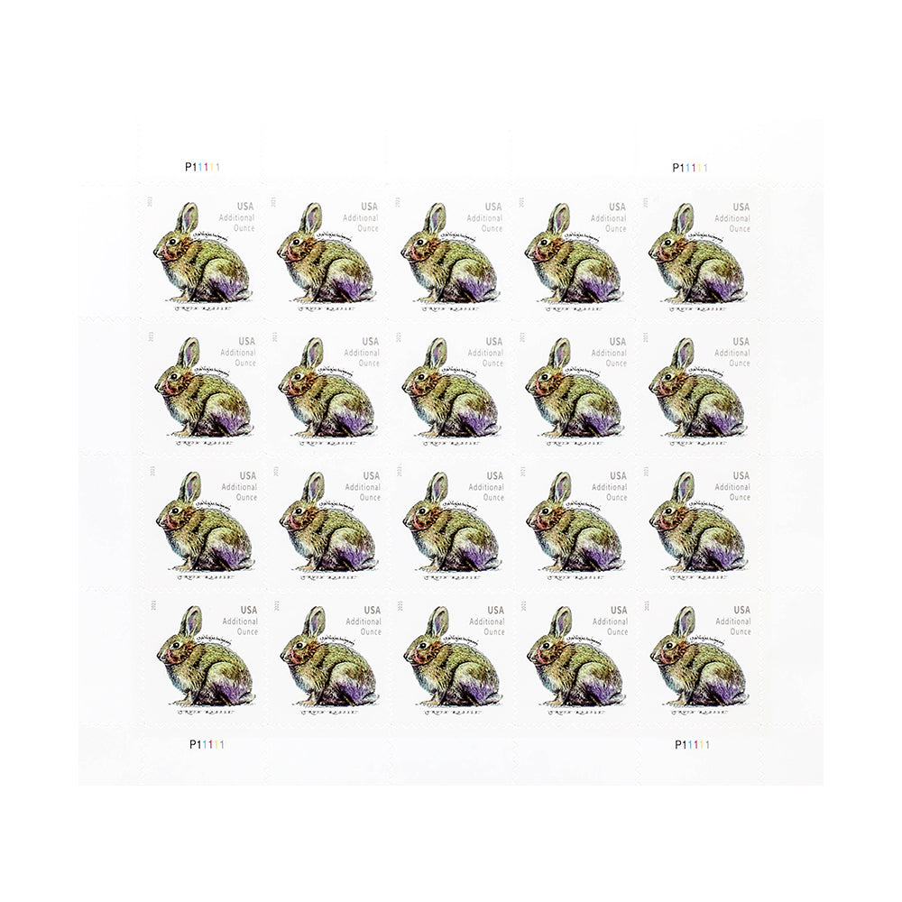 2021 20c Brush Rabbit (sheet stamp)