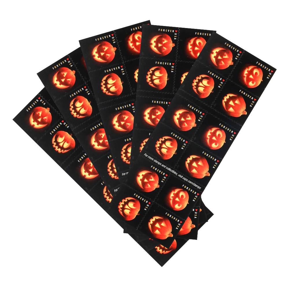 2016 First-Class Forever Stamp - Jack-O'-Lanterns: Round Eyes and Four Teeth